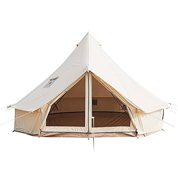 キャンプテント ベルテント ベージュ Amazon | Glamcamp Bell テント 4シーズン 通気性 100%コットン